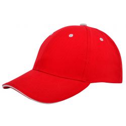 Brushed Sandwich Cap Rood acc. Wit