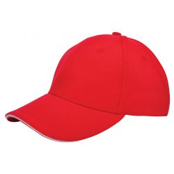 Canvas Sandwich Cap Rood acc. Wit