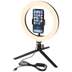 Studio ringlamp met telefoonhouder en statief