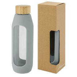 Tidan fles van 600 ml in borosilicaatglas met siliconen grip